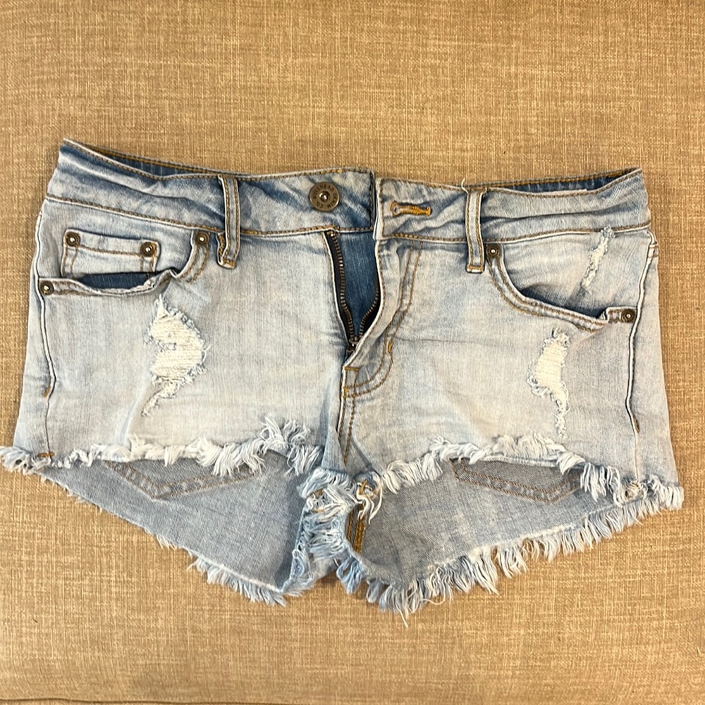 Low rise jean shorts